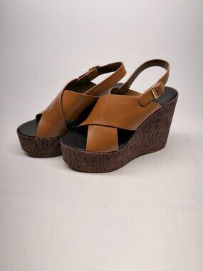 Tony Bianco Women Vogue Tan Como Platform Wedge Sandal Sz 8